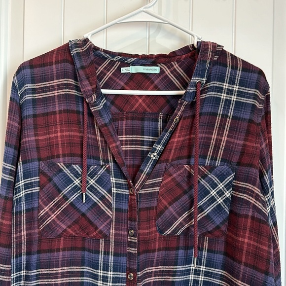 Maurices Plaid Button Up Shirt - Picture 2 of 5